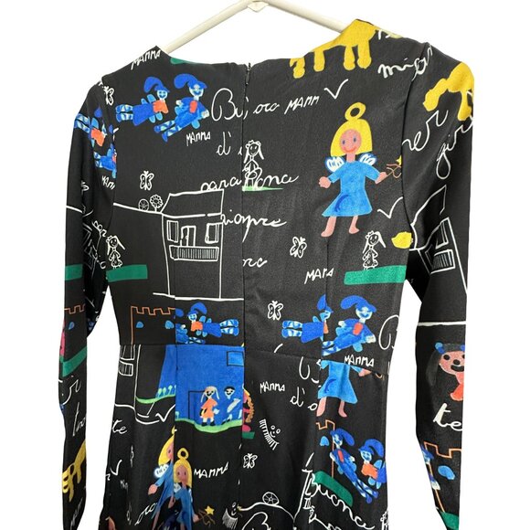 School Print Illustraded Midi Dress XS - Picture 6 of 8